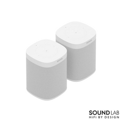 Sonos One Twin Pack White with Fixed Stands Bundle