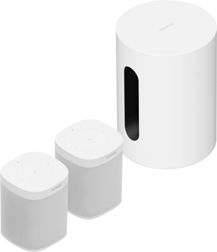Sonos One SL Twin Pack + Sub Mini Bundle White. Home Theatre Completion Set with One. 1 Year Warranty