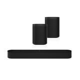 Sonos 5.0 Home Theatre Surround Sound Beam Gen 2 + One Pair Black